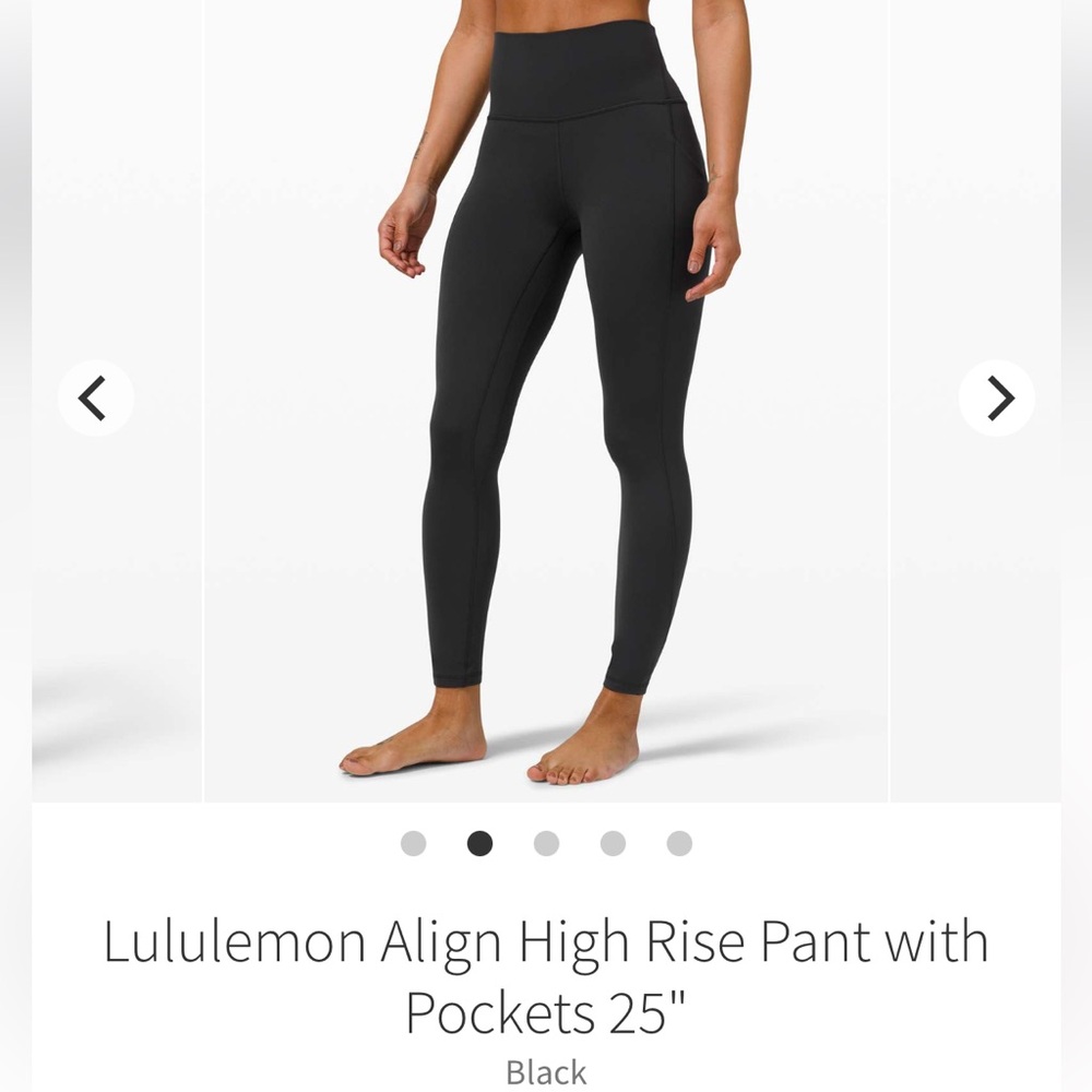 Lululemon leggings size 10,Align High Rise Pant with Pockets 25", Black, W5DCES